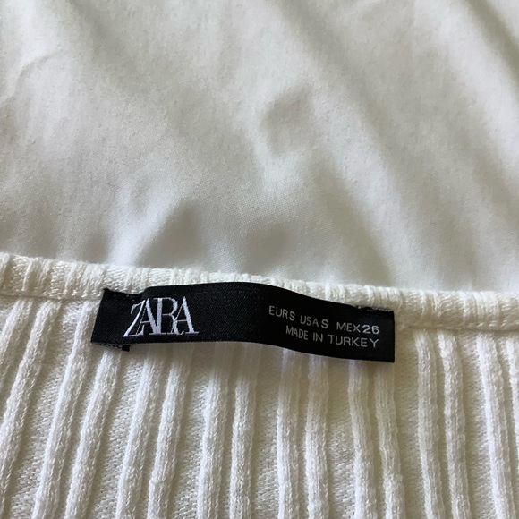 Zara Womens Ribbed Short Sleeve Crop Top Size Small - Picture 2 of 5